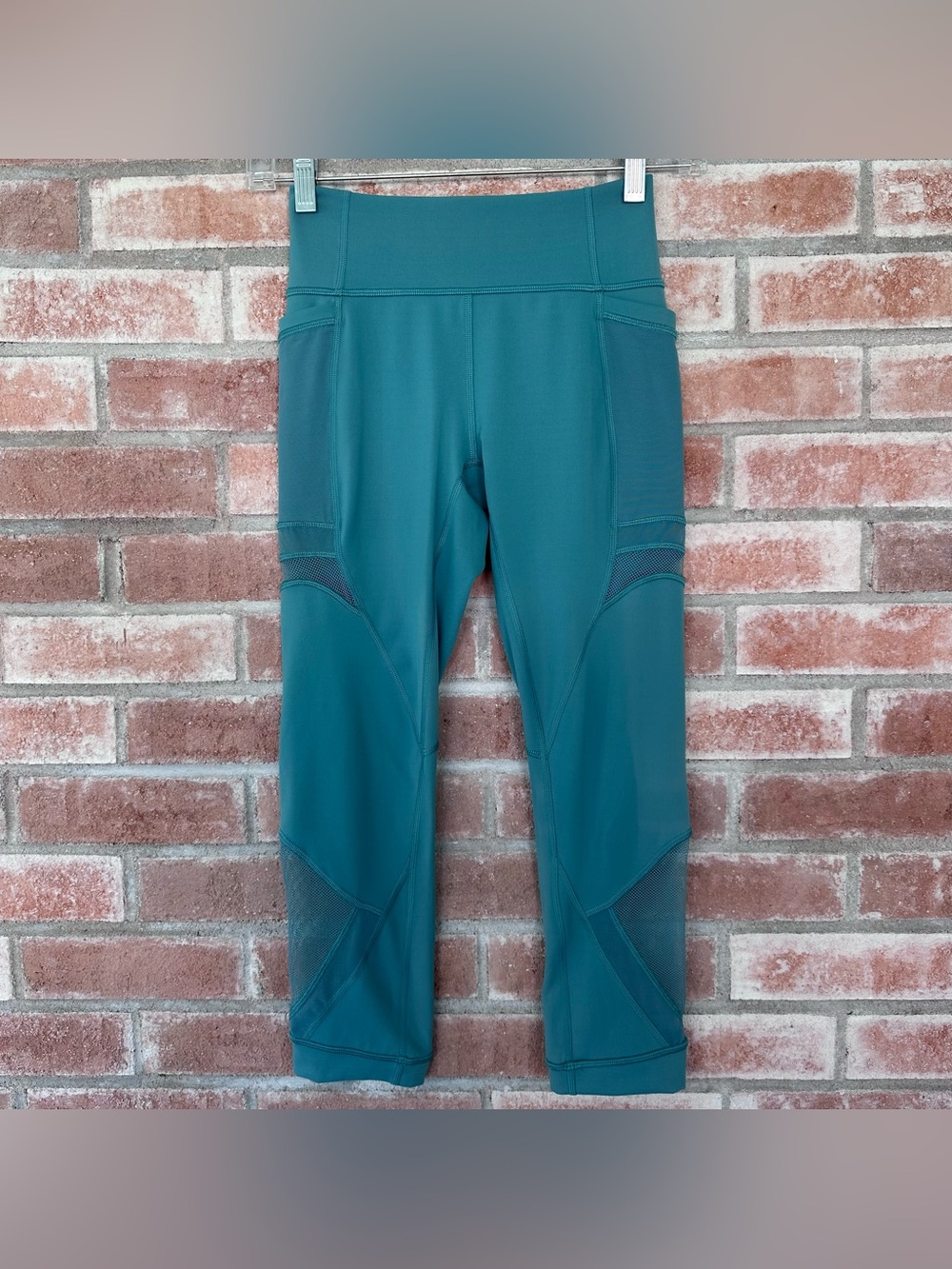 Lululemon Forget The Sweat Cropped Leggings Turquoise Women’s 4 Workout Gym